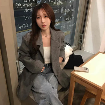 Tailored Single Button Boxy Fit Jacket