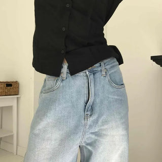 Super Wide Balloon Fit Long Denim Pants