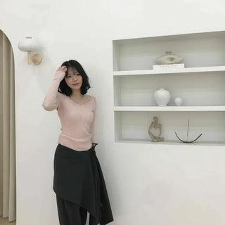 Asymmetrical Skirt Layered Wrap String Wide Long Pants