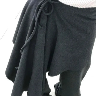 Asymmetrical Skirt Layered Wrap String Wide Long Pants