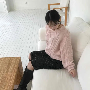 Shirred Dot Chiffon Flare Midi Skirt