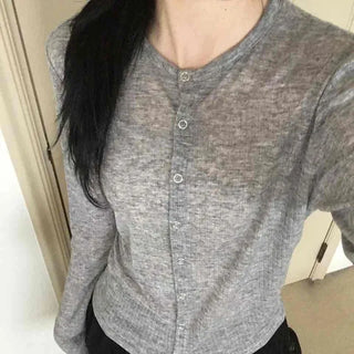 Round Neck Slim Fit Short Knit Cardigan