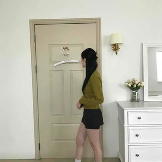 Slim Fit Front Button Short Knit Cardigan