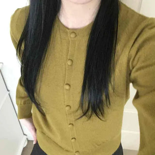 Slim Fit Front Button Short Knit Cardigan