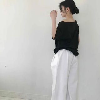 Loose-fit Wide Long Pants with String Details