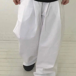 Loose-fit Wide Long Pants with String Details