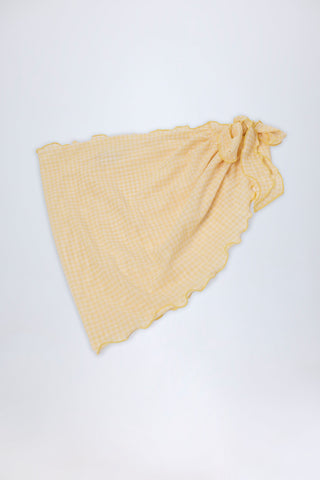 Side-Tie Sarong in Yellow Gingham