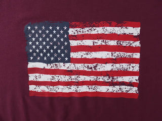 Simple American Flag One-Shoulder Loose Fit T-shirt