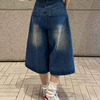 Eunice A-Line Washed Denim Bermuda Shorts