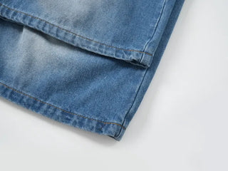 Eunice A-Line Washed Denim Bermuda Shorts