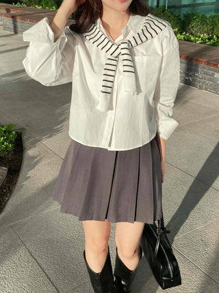 Plain Cotton Shirt for Daily Campus Look