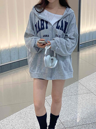 Casual Unisex Cotton Oversized Zip-up