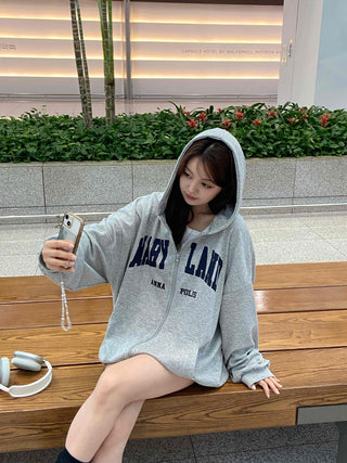 Casual Unisex Cotton Oversized Zip-up