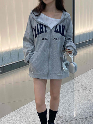 Casual Unisex Cotton Oversized Zip-up