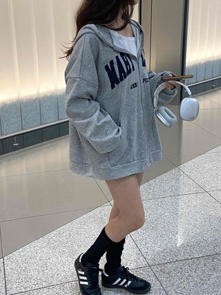 Casual Unisex Cotton Oversized Zip-up