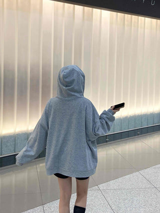 Casual Unisex Cotton Oversized Zip-up