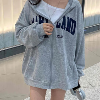 Casual Unisex Cotton Oversized Zip-up