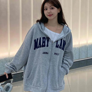 Casual Unisex Cotton Oversized Zip-up