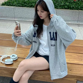 Casual Unisex Cotton Oversized Zip-up