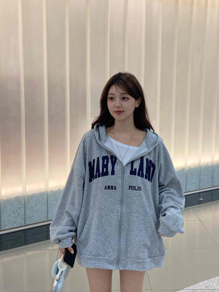 Casual Unisex Cotton Oversized Zip-up