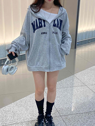 Casual Unisex Cotton Oversized Zip-up