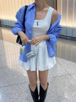 Simple Balloon Fit Basic Mini Dress