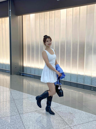 Simple Balloon Fit Basic Mini Dress