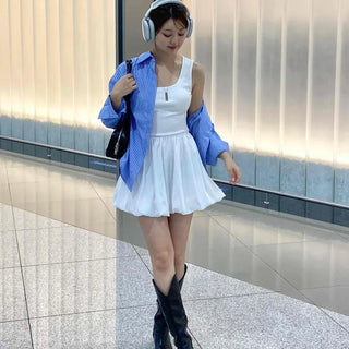 Simple Balloon Fit Basic Mini Dress