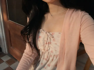 Cherry Blossom Look Rinoa Flower Chiffon Cardigan Bustier Set