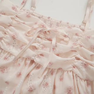 Cherry Blossom Look Rinoa Flower Chiffon Cardigan Bustier Set