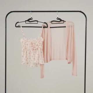 Cherry Blossom Look Rinoa Flower Chiffon Cardigan Bustier Set