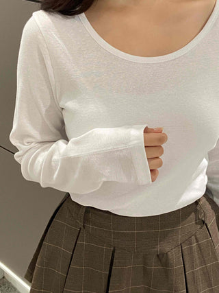 Comfortable Cotton Plain Long Sleeve T-shirt