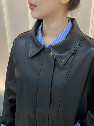 Urban Oversized Plain Shirt Collar Jacket