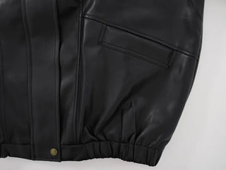 Urban Oversized Plain Shirt Collar Jacket