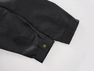 Urban Oversized Plain Shirt Collar Jacket