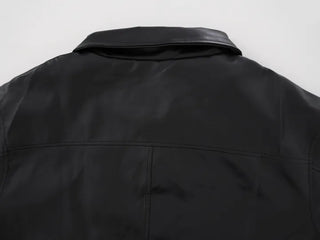 Urban Oversized Plain Shirt Collar Jacket