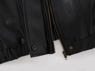 Urban Oversized Plain Shirt Collar Jacket