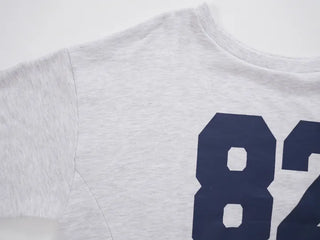 Comfort Numbering Off-Shoulder Sweatshirt