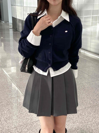 Simple Wedding Guest Look V-Neck Cardigan