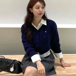 Simple Wedding Guest Look V-Neck Cardigan
