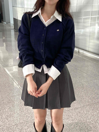 Simple Wedding Guest Look V-Neck Cardigan