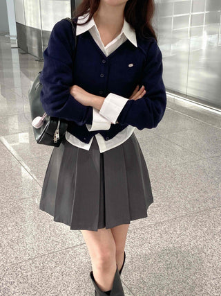 Simple Wedding Guest Look V-Neck Cardigan