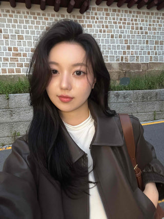 Two-way Shirt Collar Crop Leather Jacket