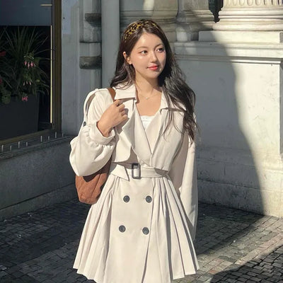 Muse Pleated Trench Mini Dress