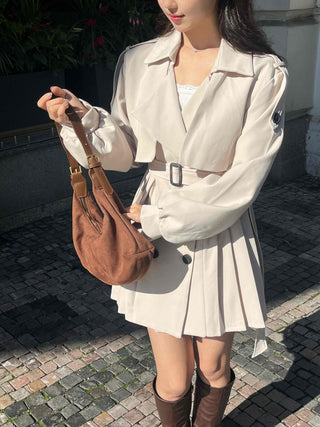 Muse Pleated Trench Mini Dress