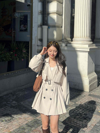 Muse Pleated Trench Mini Dress