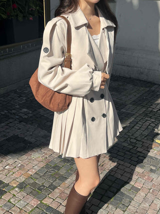 Muse Pleated Trench Mini Dress