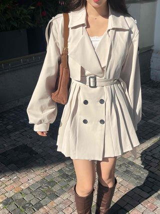 Muse Pleated Trench Mini Dress