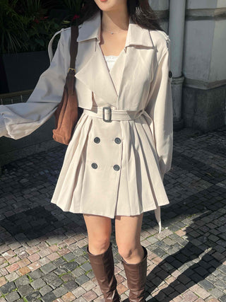 Muse Pleated Trench Mini Dress