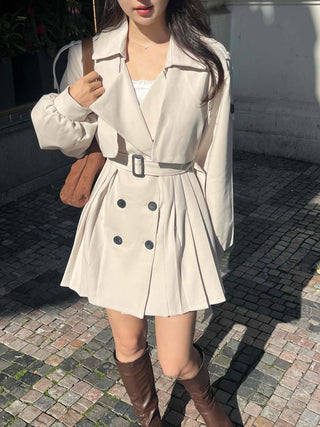 Muse Pleated Trench Mini Dress